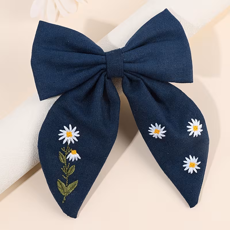  1 pieza de elegante peineta de pelo floral azul marino para mujeres